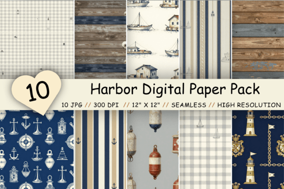 Download Harbor Digital Paper Pack, Coastal Port - Paper pack Collection