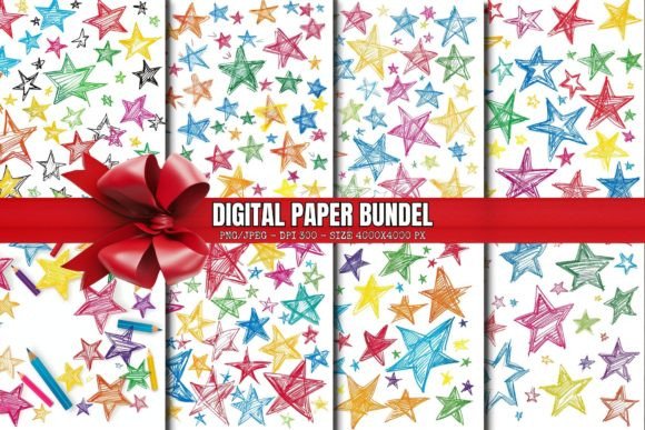 Download Confetti Stars Digital Paper Pack - Confetti stars Collection