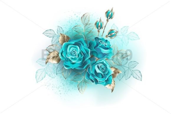 Download Three Turquoise Roses - Turquoise Collection