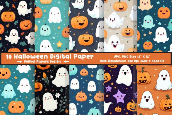 Download Halloween Pattern Digital Paper Pack - Paper pack Collection