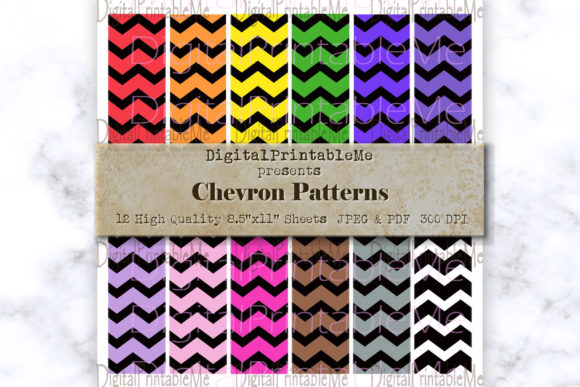 Download Black Chevron Zigzag Digital Paper Pack - Paper pack Collection