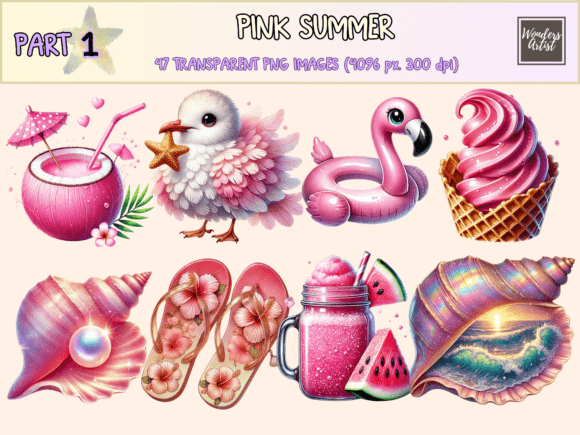 Download Pink Summer P1 Clipart - Pink summer Collection