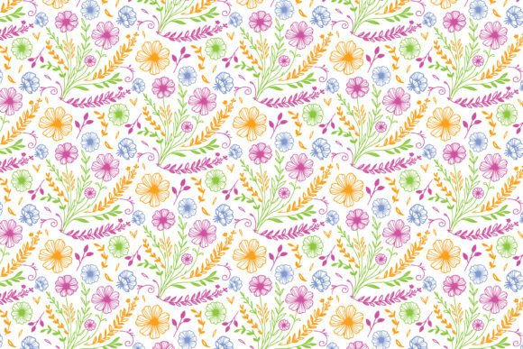 Download Line Art Floral Surface Design, Seamless - Surface Collection