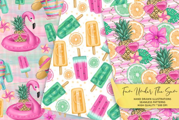 Download Summer Digital Paper, Beach Papers - Summer digital paper Collection