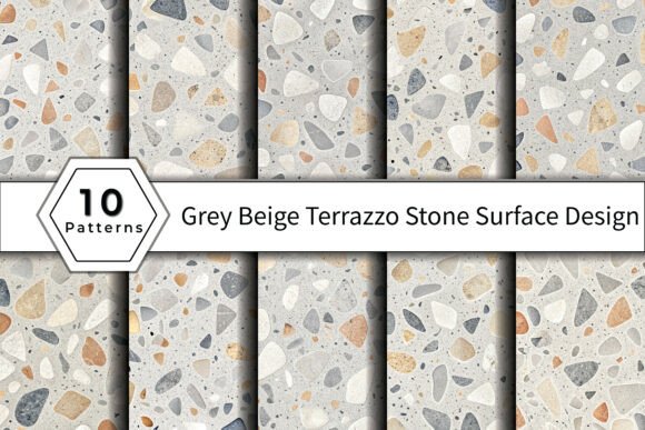 Download Grey Beige Terrazzo Stone Surface Design - Surface Collection