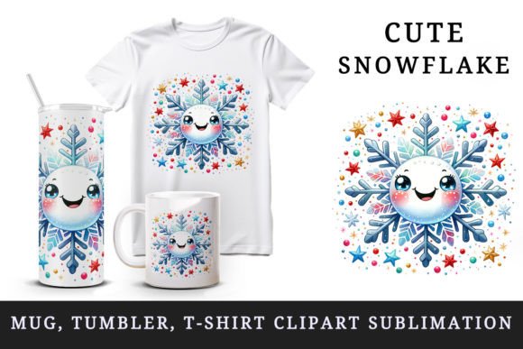 Download Cute Snowflake Tumbler Mug Wrap Clipart - Premium Resources