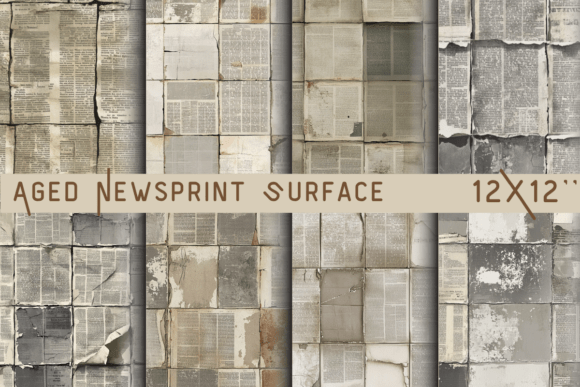 Download Aged Newsprint Surface Papers - Premium Bundle