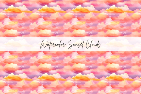 Download Watercolour Sunset Sky Repeating Pattern - Sunset Collection